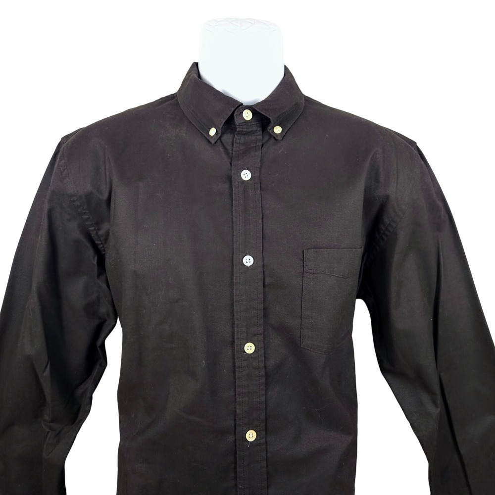 Hill City‎ Mens Button Down Shirt Long Sleeve Casual Shirt - Black M